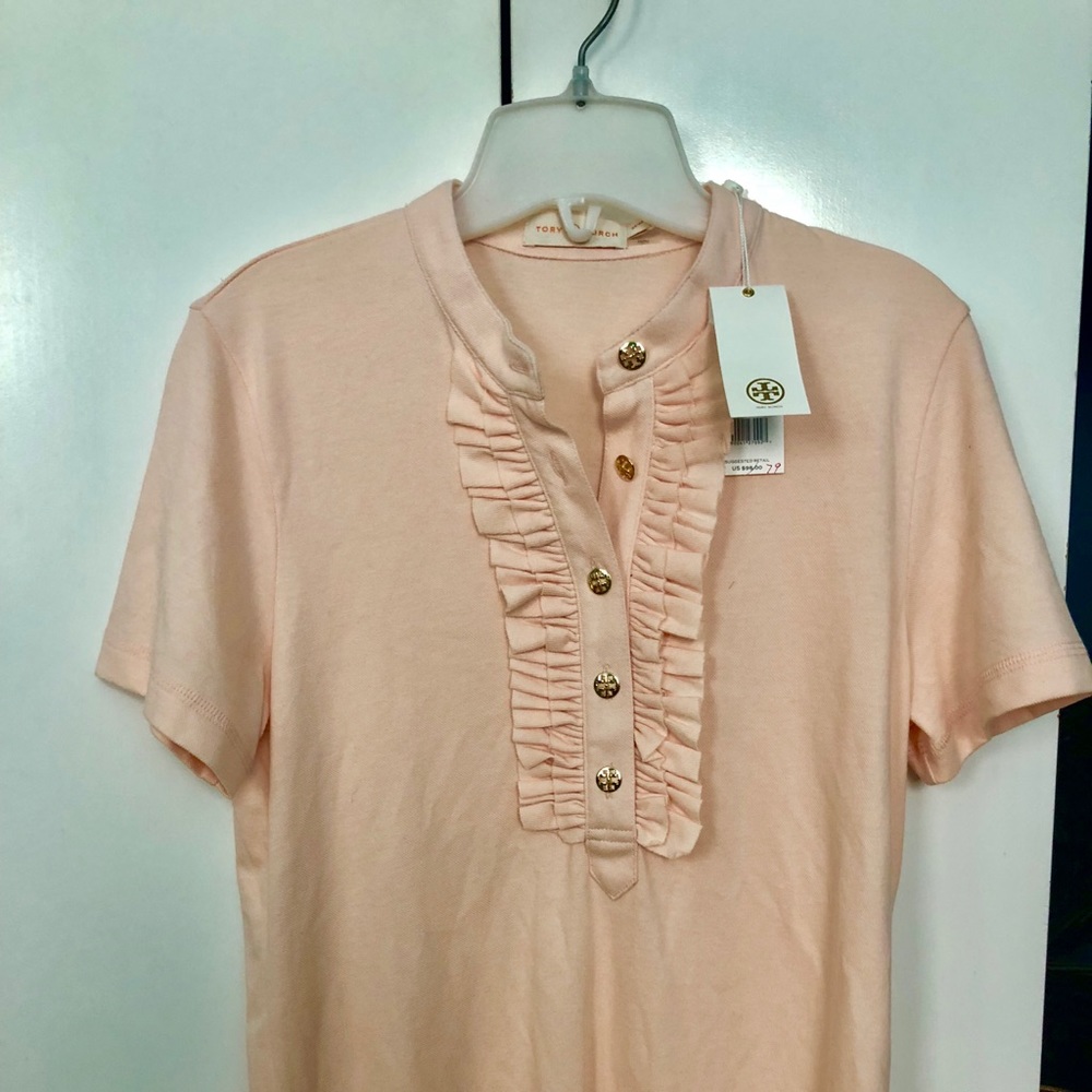 Tory Burch Pink Romilly Short Sleeve Polo NWT